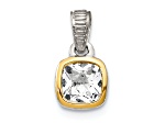 Rhodium Over Sterling Silver with 14k Accent White Topaz Pendant