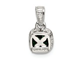 Rhodium Over Sterling Silver with 14k Accent Created Emerald Pendant