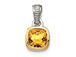 Rhodium Over Sterling Silver with 14k Accent Citrine Pendant