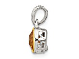 Rhodium Over Sterling Silver with 14k Accent Citrine Pendant