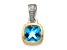 Rhodium Over Sterling Silver with 14k Accent Light Swiss Blue Topaz Pendant