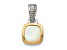 Rhodium Over Sterling Silver with 14k Accent Milky Opal Pendant