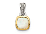 Rhodium Over Sterling Silver with 14k Accent Milky Opal Pendant
