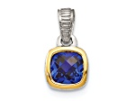 Rhodium Over Sterling Silver with 14k Accent Lab Created Sapphire Pendant