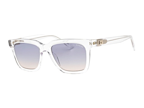 GUESS White Frame Sunglasses with Gray Gradient Lenses Guess GU7605 21X White Mirrored Plastic Squared Sunglasses  main image 3