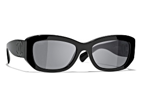 Chanel Black Frame "CC" Logo Black / Gray Polarized Lenses Sunglasses