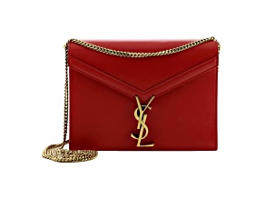 Saint Laurent Cassandra Red Leather Medium Shoulder Bag