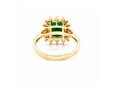 2.94 Ctw Emerald and 0.40 Ctw White Diamond Ring in 14K YG
