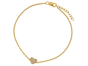 Diamond Accent 14K Yellow Gold Over Sterling Silver All Heart Chain Bracelet