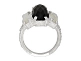 Judith Ripka 9.36ctw Multi-Gemstone Rhodium Over Sterling Silver Ring