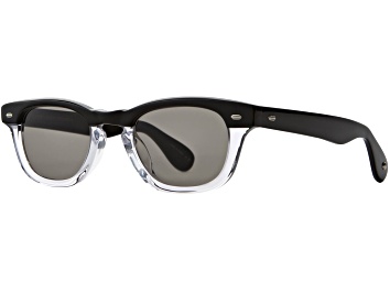 Picture of Garrett Leight Lo B Ying Yang Oval Frame / Pure Gray Lenses Sunglasses