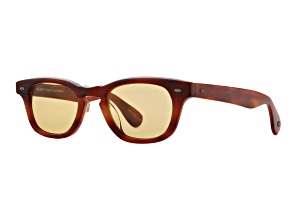 Garrett Leight Lo B Vintage Burnt Tortoise Oval Frame / Pure Maple Lenses Sunglasses