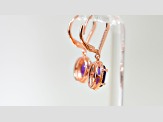 Amethyst and CZ 2.98 Ctw Oval 18K Rose Gold Over Sterling Silver Drop Earrings Jewelry.