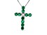 1.33ctw Emerald and Diamond Cross Pendant in 14K White Gold