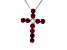 0.93ctw Ruby and Diamond Cross Pendant in 14k White Gold