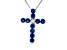 1.33ctw Sapphire and Diamond Cross Pendant in 14k White Gold