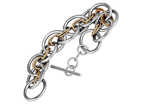 Calvin Klein Forward Rose Gold Tone and Silver Tone Stainless Steel Bracelet