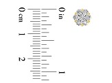 0.75cttw Diamond Cluster Earring set in 14k Yellow Gold