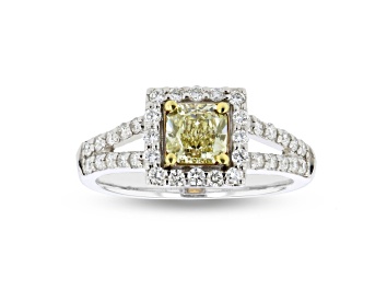 Picture of 1.20ctw Fancy Yellow Diamond Engagement Ring in 18k Two Tone Gold