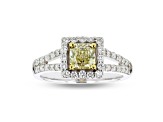 1.20ctw Fancy Yellow Diamond Engagement Ring in 18k Two Tone Gold