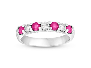 0.75ctw Ruby and Diamond Band Ring in 14k White Gold