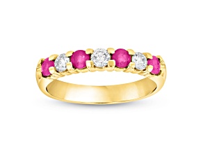 0.75ctw Ruby and Diamond Band Ring in 14k Yellow Gold