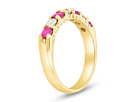 0.75ctw Ruby and Diamond Band Ring in 14k Yellow Gold - 1CQ05D | JTV