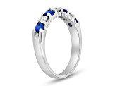 0.75ctw Sapphire and Diamond Band Ring in 14k White Gold