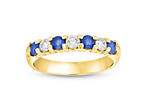 0.75ctw Sapphire and Diamond Band Ring in 14k Yellow Gold