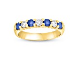 0.75ctw Sapphire and Diamond Band Ring in 14k Yellow Gold