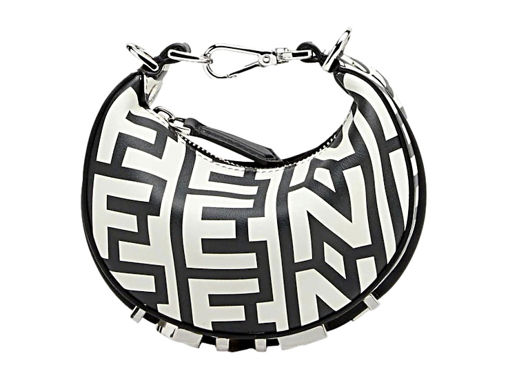 Fendi x Marc Jacobs Fendigraphy Black and White Hobo Nano Bag