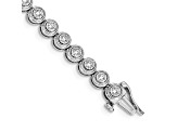 14K White Gold Lab Grown Diamond Circle Link Bracelet