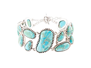 Barse Jewelry Blue Turquoise Sterling Silver Refined Link Bracelet