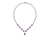 Purple African Amethyst Platinum Over Sterling Silver Necklace 7.44ctw