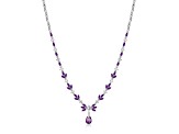 Purple African Amethyst Platinum Over Sterling Silver Necklace 7.44ctw