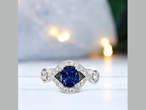 14K White Gold Tanzanite and Diamond Ring, 1.10ctw