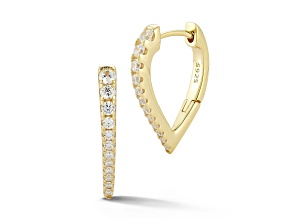 Rachel Zoe 14K Yellow Gold Over Sterling Silver Cubic Zirconia Graduated Dagger Hoop Earrings