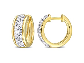 0.50ctw Created Moissanite Hoop Earrings in Yellow Gold Over Sterling Silver