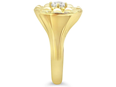 Judith Ripka Bella Luce Diamond Simulant 14k Gold Clad Waffle Ring