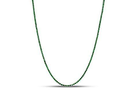 7.00ctw Emerald 14k White Gold Tennis Necklace, 17 Inches
