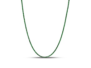 7.00ctw Emerald 14k White Gold Tennis Necklace, 17 Inches