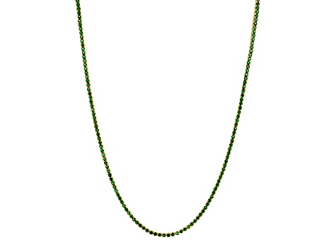 7.00ctw Emerald 14k Yellow Gold Tennis Necklace, 17 Inches