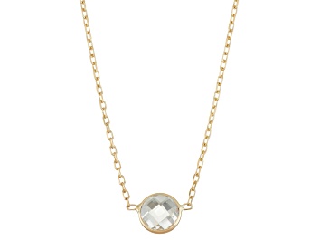 Picture of White Lab Created Sapphire 10K Yellow Gold Station Necklace 1.00ctw