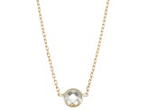 White Lab Created Sapphire 10K Yellow Gold Station Necklace 1.00ctw