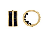 Black Sapphire Men's Huggie Earrings in 14 Gold 1.4 ctw