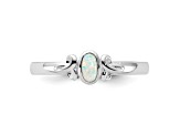 Sterling Silver Stackable Expressions Lab Created Opal Ring 0.08ctw
