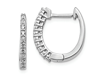 Picture of Rhodium Over 14K White Gold Lab Grown Diamond SI1/SI2, G H I, Hinged Hoop Earrings