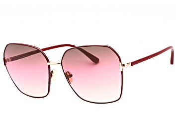 Picture of Tom Ford Shiny Bordeaux Frame / Gradient Brown Lenses Sunglasses