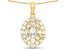 Blue Topaz 18K Yellow Gold Over Sterling Silver Cluster Necklace