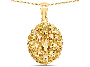 Yellow Citrine 18K Yellow Gold Over Sterling Silver Cluster Necklace